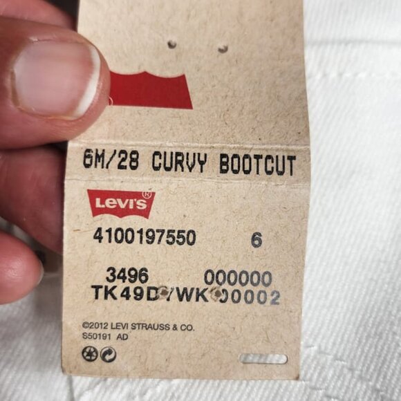 Levi’s 529 Women’s 6M/28 Curvy Bootcut White Jeans NWT Stretch Denim MSRP $54 - Picture 9 of 13